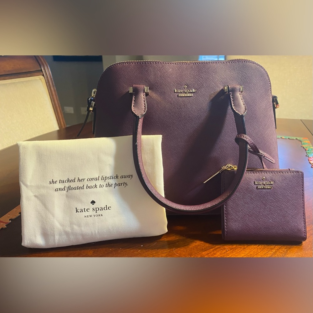 Brand New with Tags Kate Spade maroon handbag/purse with wallet